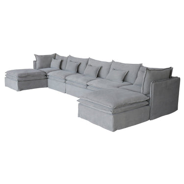 Malta Double Cushion Sectional Ottoman - Grey at online8 furniture store Auckland