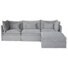 Malta Slipcover Modular Sofa - Crnr+1+Crnr+Ottoman - Grey at online8 furniture store Auckland