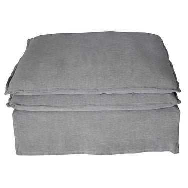 Malta Slipcover Modular Sofa - Crnr+1+Crnr+Ottoman - Grey at online8 furniture store Auckland