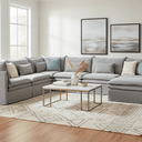 Malta Slipcover Modular Sofa - Crnr+1+Crnr+Ottoman - Grey at Online8 Furniture Auckland NZ