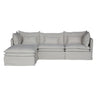 Malta Slipcover Modular Sofa - Crnr+1+Crnr+Ottoman - Salt & Pepper at online8 furniture store Auckland