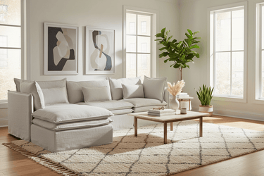 Malta Slipcover Modular Sofa - Crnr+1+Crnr+Ottoman - Salt & Pepper at Online8 Furniture Auckland NZ
