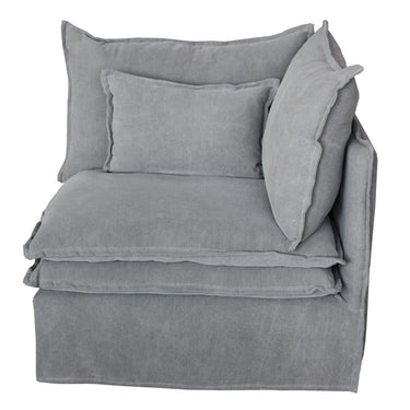 Malta Slipcover Modular Sofa - Crnr+2+1+Crnr+2 Ottomans - Grey at online8 furniture store Auckland