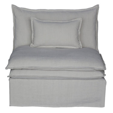 Malta Slipcover Modular Sofa - Crnr+2+1+Crnr+2 Ottomans - Salt & Pepper at online8 furniture store Auckland