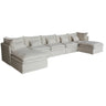 Malta Slipcover Modular Sofa - Crnr+2+1+Crnr+2 Ottomans - Salt & Pepper at online8 furniture store Auckland