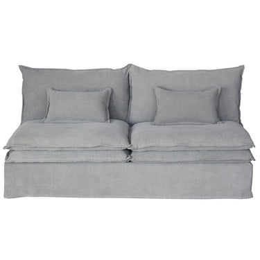 Malta Slipcover Modular Sofa - Crnr + 2 Seater + Crnr + Ottoman - Grey at online8 furniture store Auckland