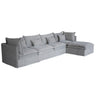 Malta Slipcover Modular Sofa - Crnr + 2 Seater + Crnr + Ottoman - Grey at online8 furniture store Auckland