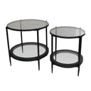 Marbella Side Table Set/2 - Black at online8 furniture store Auckland