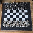 Marble & Aluminium Chess Set - Large at online8 furniture store Auckland