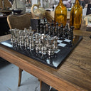 Marble & Aluminium Chess Set - Large at online8 furniture store Auckland