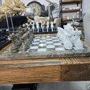 Marble Chess Set - Brown & White at online8 furniture store Auckland
