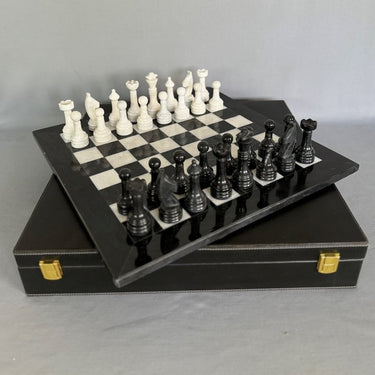Marble Chess Set with Suitcase at online8 furniture store Auckland