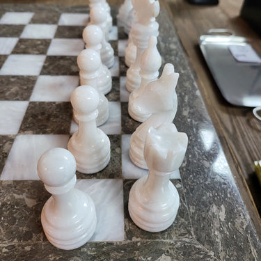 Marble Chess Set with Suitcase at online8 furniture store Auckland