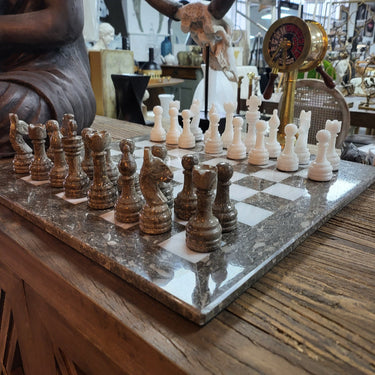 Marble Chess Set with Suitcase at online8 furniture store Auckland