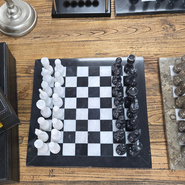 Marble Chess Set with Suitcase at online8 furniture store Auckland