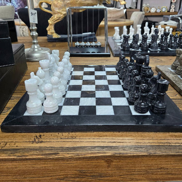 Marble Chess Set with Suitcase at online8 furniture store Auckland
