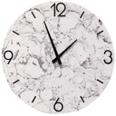 Marble Look Wall Clock - White at online8 furniture store Auckland