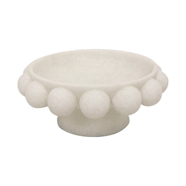 Marble Resin Plinth Bowl -  White at online8 furniture store Auckland