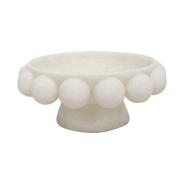 Marble Resin Plinth Bowl -  White at online8 furniture store Auckland