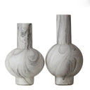 Marbled Glass Vase - Wide at online8 furniture store Auckland