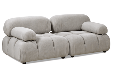 Marcel Corduroy 2 Seater Modular Sofa - Grey at online8 furniture store Auckland
