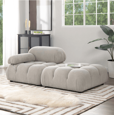 Marcel Corduroy 2 Seater Modular Sofa - Grey at online8 furniture store Auckland