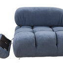 Marcel Corduroy Modular Sofa - Blue at online8 furniture store Auckland
