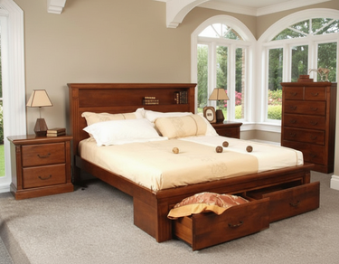 Marina 4Pcs Bedroom Suite with Storage Drawers - Queen at online8 furniture store Auckland