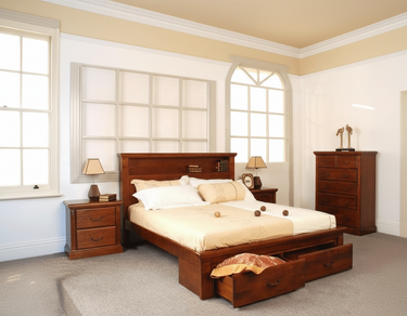 Marina 4Pcs Bedroom Suite with Storage Drawers - Super King at online8 furniture store Auckland