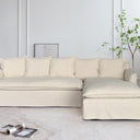Marsala Slip Cover Sofa with Reversible Chaise  - Salt & Pepper at online8 furniture store Auckland
