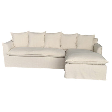 Marsala Slip Cover Sofa with Reversible Chaise  - Salt & Pepper at online8 furniture store Auckland