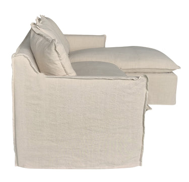 Marsala Slip Cover Sofa with Reversible Chaise  - Salt & Pepper at online8 furniture store Auckland