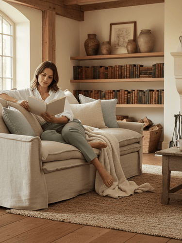 Marseille 2 Seater Slip Cover Sofa - Oatmeal at online8 furniture store Auckland