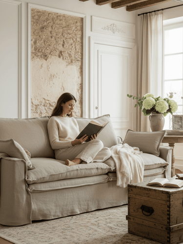 Marseille 3 Seater Slip Cover Sofa - Oatmeal at online8 furniture store Auckland