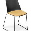 Max Sled Chair - Seat Upholstered Black at online8 furniture store Auckland