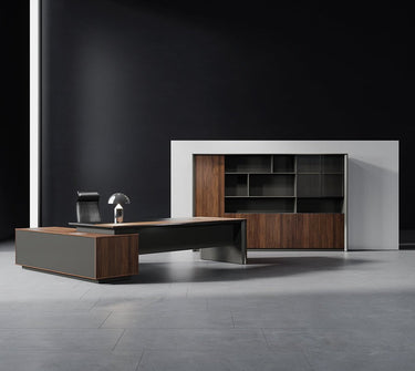 Maxim Executive Desk with Side Cabinet at online8 furniture store Auckland
