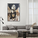 Me Being Afro Hand Painted Framed Canvas Wall Art at online8 furniture store Auckland