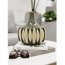 Melia 3D Ceramic Vase - Olive at online8 furniture store Auckland