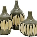 Melia 3D Ceramic Vase - Olive at online8 furniture store Auckland
