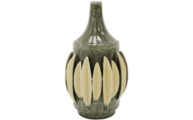 Melia 3D Ceramic Vase - Olive at online8 furniture store Auckland