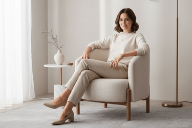 Memphis Tub Chair | Antique White & History Oak at online8 furniture store Auckland