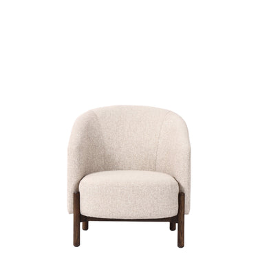 Memphis Tub Chair | Natural Fabric & Dark Oak at online8 furniture store Auckland