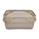 Mesh Basket w/Bamboo Handle - Ivory at online8 furniture store Auckland