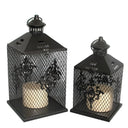 Mesh Lantern Black Set/2 at online8 furniture store Auckland