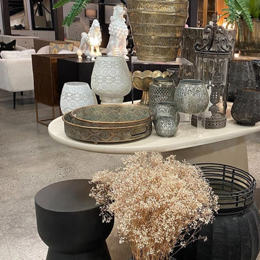 Metal French Lantern with Glass Insert at online8 furniture store Auckland