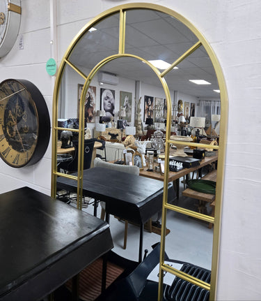 Metal Gold Arch Floor Mirror at online8 furniture store Auckland
