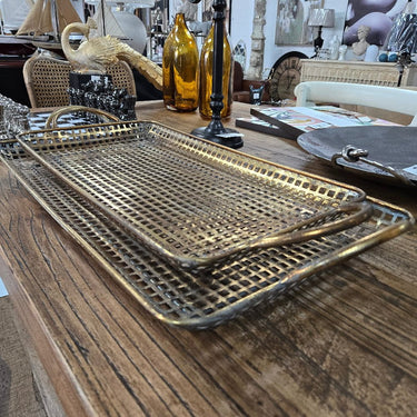 Metal Mesh Tray Set/2 at online8 furniture store Auckland
