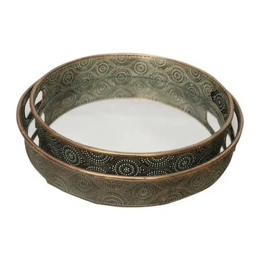 Metal Mirror Tray Set/2 at online8 furniture store Auckland