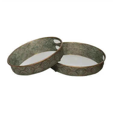 Metal Mirror Tray Set/2 at online8 furniture store Auckland