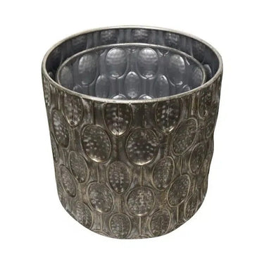 Metal Pots Set/2 at online8 furniture store Auckland